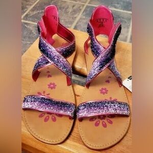 Wonder Kids Bongo Girl's Gladiator Purple Sparkle Sandals Size: 4
